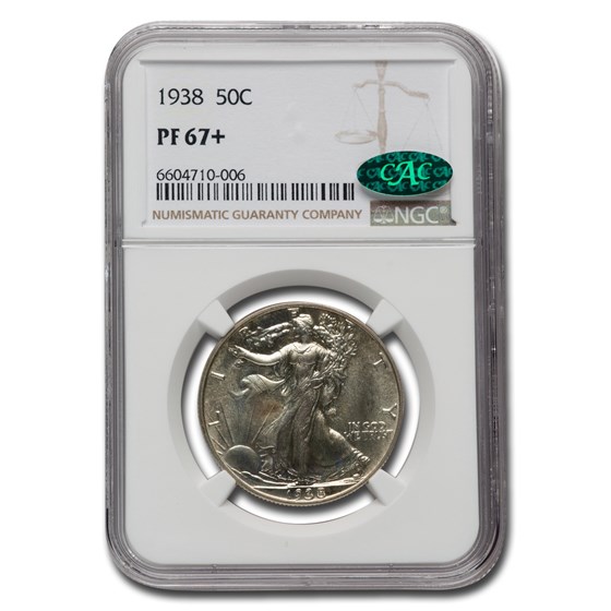 1938 Walking Liberty Half Dollar PF-67+ NGC CAC 1938 Walking Liberty Half Dollar PF-67+ NGC CAC